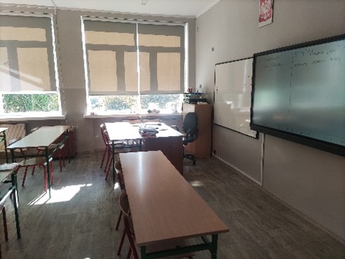 Fotografia przedstawiająca salę lekcyjną