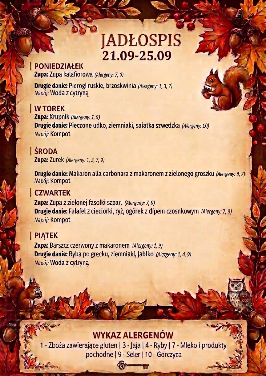 Jadłospis w wersji obrazkowej, poniżej jadłospis w tabeli.